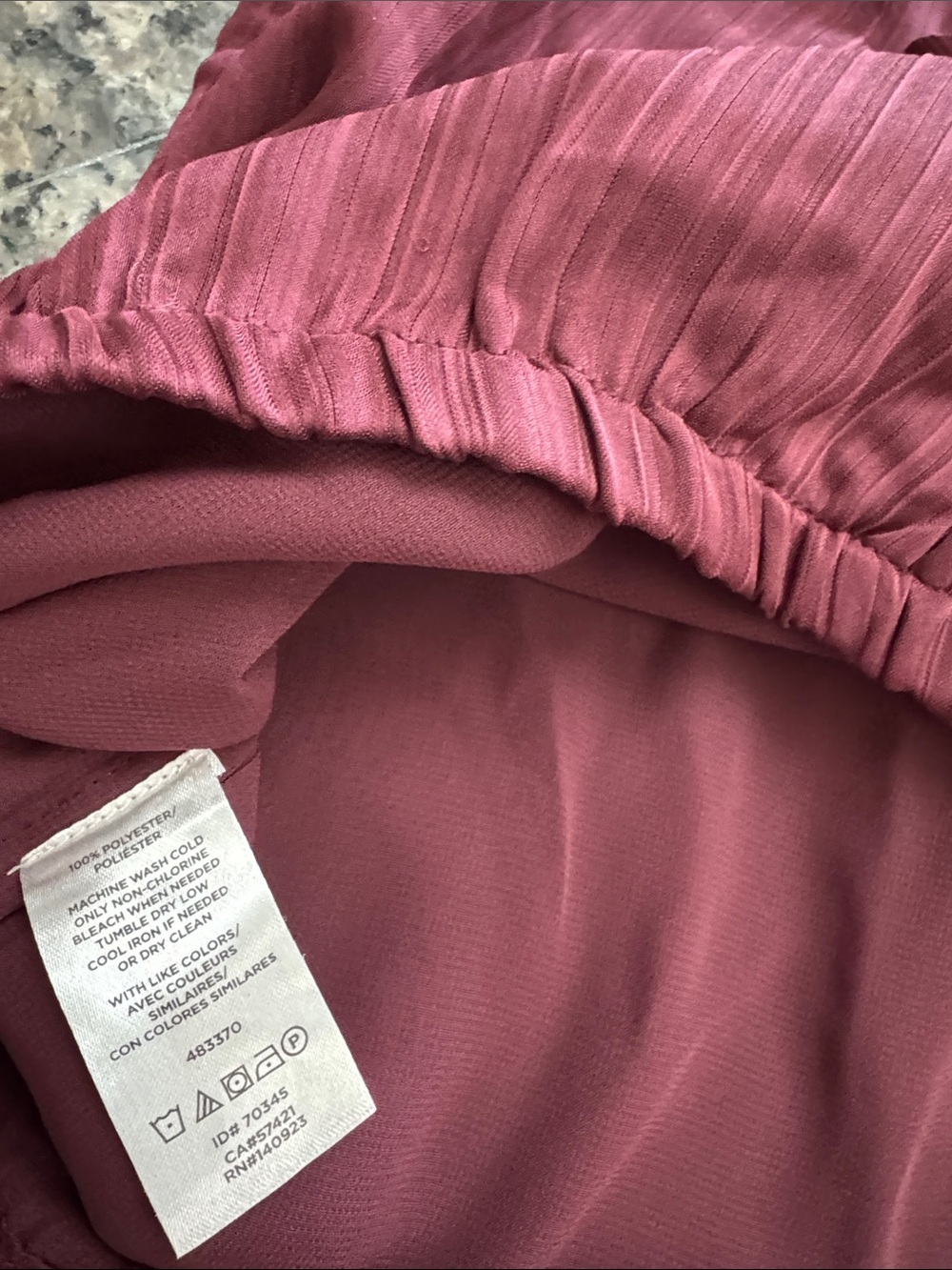 LOFT Burgundy Peasant Blouse elastic waist and cuffs NEW XSP - Picture 8 of 13